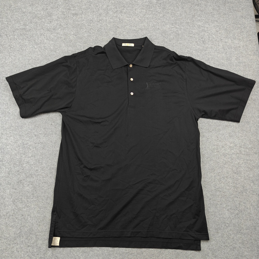 Vintage Peter Millar Polo Shirt Mens XL Extra Large Black Target World Challenge